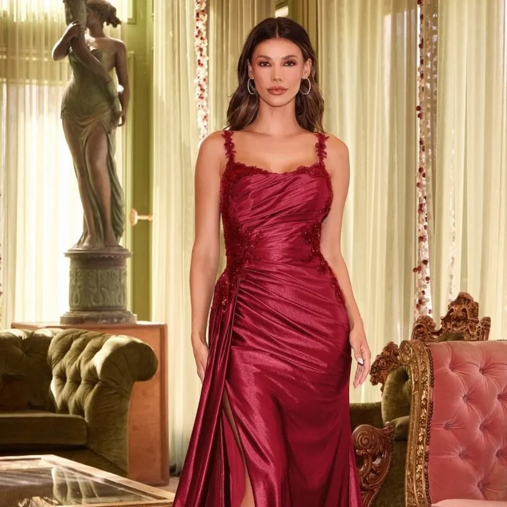 NEW FORMAL SLEEVELESS SHEATH STRETCH SATIN DRESS EMBROIDERED W/ SEQUINS CDS496